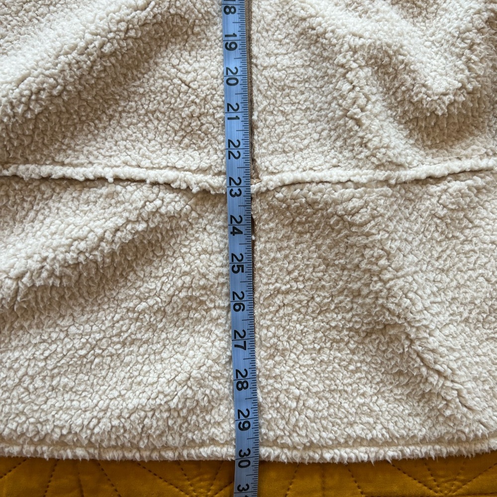 NWOT, Athleta, Faux Tan Suede Sherpa Vest, L/XL - Picture 11 of 11